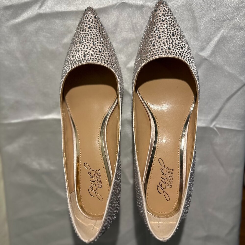 Jewel by Badgley Mischka Crystal Pointed Toe Heels - Picture 4 of 10